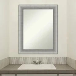 23" X 29" Non-Beveled Elegant Bathroom Wall Mirror Brushed Pewter - Amanti Art -Umbra Home Decor Shop GUEST 0f684824 ac40 4488 a4f3 d22e116e36b6