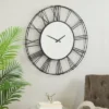 30"x30" Metal Open Frame Wall Clock With Center Mirror - Olivia & May