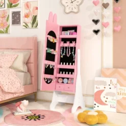 Tangkula Kids Jewelry Armoire Cabinet Free-Standing Full Length Mirror With Storage And 4 Tilt Angles -Umbra Home Decor Shop GUEST 0f852306 6218 465d 94ea 236bb772780c