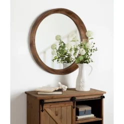 22" Colfax Round Wall Mirror Natural - Kate & Laurel All Things Decor -Umbra Home Decor Shop GUEST 0fad3ca3 c27d 4323 af74 98f093c3ce47