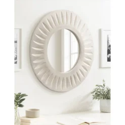 Kate & Laurel All Things Decor 26"x26" Usra Carved Wood Mirror White: Bohemian Style, Wall Mount -Umbra Home Decor Shop GUEST 0febb62d e834 42f3 9113 0741ee8e101d