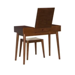 Linon Callie Solid Wood Vanity With Stool: Bohemian Design, Flip Mirror, Storage Space -Umbra Home Decor Shop GUEST 108628b0 bf4b 4f58 aaa1 a96f0171805e