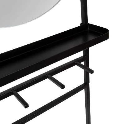 18" X 67" Noka Mirror Leaning Ladder Black - Kate & Laurel All Things Decor 4 18" X 67" Noka Mirror Leaning Ladder Black - Kate & Laurel All Things Decor - Image 4