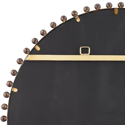 Uttermost Round Vanity Decorative Wall Mirror Rustic Beveled Glass Dark Bronze Beaded Iron Frame 32" Wide For Bathroom Living Room 3 Uttermost Round Vanity Decorative Wall Mirror Rustic Beveled Glass Dark Bronze Beaded Iron Frame 32" Wide For Bathroom Living Room - Image 3