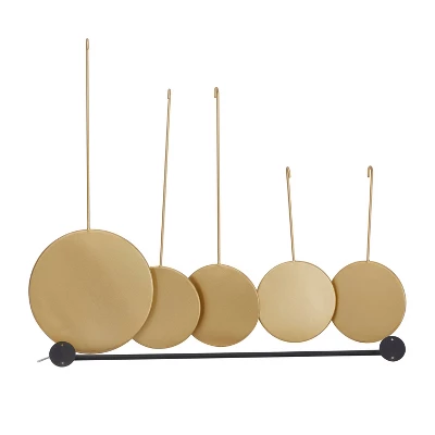 Metal Wall Mirror With Hanging Rod Gold - CosmoLiving By Cosmopolitan 2 Metal Wall Mirror With Hanging Rod Gold - CosmoLiving By Cosmopolitan - Image 2