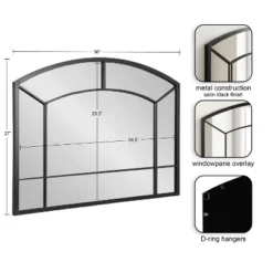 Kate & Laurel All Things Decor 36"x27" Gervais Arch Wall Mirror Black -Umbra Home Decor Shop GUEST 12a5a5aa 8247 46d1 b2e9 2eb51f250bcd