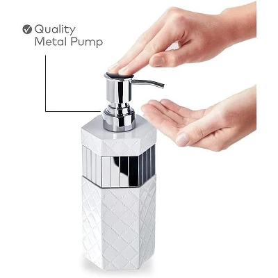 Creative Scents Quilted Mirror White Decorative 6 Piece Bathroom Set 3 Creative Scents Quilted Mirror White Decorative 6 Piece Bathroom Set - Image 3