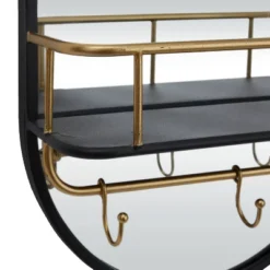 Metal Oval 1 Shelf Wall Mirror Black - Olivia & May -Umbra Home Decor Shop GUEST 12e1fd34 7e5c 49f2 a09e 84895240c9ff