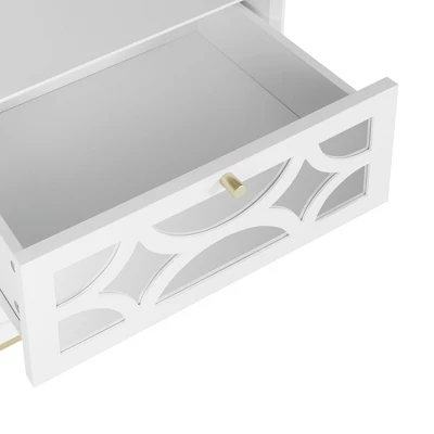 Averina 2 Drawers 45° Splicing White Mirror Front Nightstand With Storage -The Pop Home 6 Averina 2 Drawers 45° Splicing White Mirror Front Nightstand With Storage -The Pop Home - Image 6