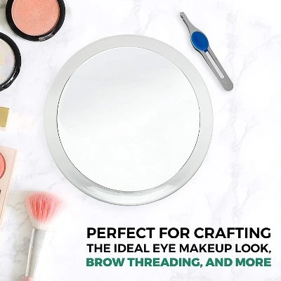 DB Tech Small 10" Suction Cup 8X Magnifying Makeup Mirror W/Tweezers 4 DB Tech Small 10" Suction Cup 8X Magnifying Makeup Mirror W/Tweezers - Image 4