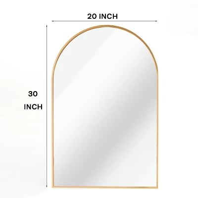 Ridstar 20 In. W X 30 In. H Brown Arched Bathroom Mirror 5 Ridstar 20 In. W X 30 In. H Brown Arched Bathroom Mirror - Image 5