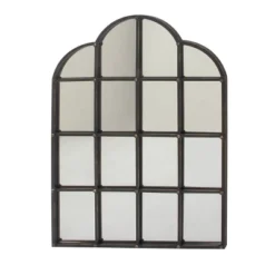 Metal Window Pane Inspired Wall Mirror With Arched Tops And Studs Black - Olivia & May -Umbra Home Decor Shop GUEST 14674367 43e2 4c4b 80bd e199a37cf457