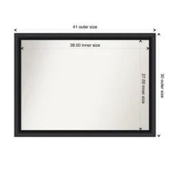 42" X 31" Non-Beveled Nero Black Wood Wall Mirror - Amanti Art: Modern Rectangular, Includes Mounting Hardware -Umbra Home Decor Shop GUEST 14837c25 ed4a 4bab 9323 c38298321e47