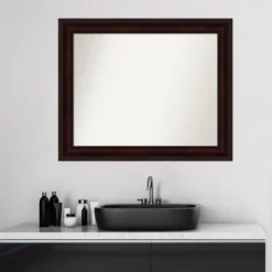 33" X 27" Non-Beveled Bathroom Wall Mirror Coffee Bean Brown - Amanti Art -Umbra Home Decor Shop GUEST 149a3e78 a286 4aed 9fab 05ac7006e318