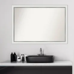 39" X 27" Non-Beveled Eva Narrow Bathroom Wall Mirror Gold - Amanti Art -Umbra Home Decor Shop GUEST 1525e0ce 7c9f 42e9 a86a 7a5227529065