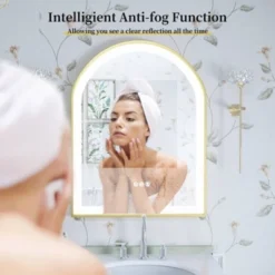 36x24 Inch Arch LED Bathroom Mirror Metal Frame 3 Colors Dimming Wall Anti-fog -Umbra Home Decor Shop GUEST 15616516 84ac 4357 a98c 981ac4fe9af0