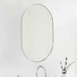 Serio 20"x 30" Modern Oval/Pill Shaped Wall Mount Mirror,Horizontal/Vertical Hanging Aluminum Alloy Frame Mirror-The Pop Home -Umbra Home Decor Shop GUEST 15818dad 718b 4fd4 8edf 350fa3f068b2