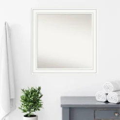 31" X 31" Non-Beveled Craftsman Wood Bathroom Wall Mirror White - Amanti Art -Umbra Home Decor Shop GUEST 15a01ccc 0a83 4e86 b361 85cd2a7ceb8c