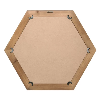 23.8" X 20.7" Wooden Hexagon Wall Mirror Brown - Stonebriar Collection 2 23.8" X 20.7" Wooden Hexagon Wall Mirror Brown - Stonebriar Collection - Image 2
