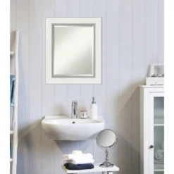 Eva White Silver Framed Bathroom Vanity Wall Mirror - Amanti Art -Umbra Home Decor Shop GUEST 1627ed37 86fe 4df1 8767 79ef11ac0ec5