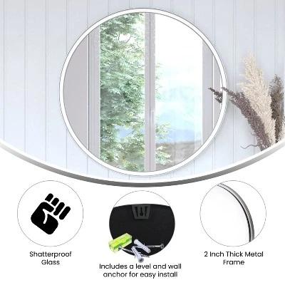 Flash Furniture Jennifer Metal Framed Wall Mirror - Large Accent Mirror For Bathroom, Vanity, Entryway, Dining Room, & Living Room 6 Flash Furniture Jennifer Metal Framed Wall Mirror - Large Accent Mirror For Bathroom, Vanity, Entryway, Dining Room, & Living Room - Image 6