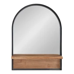 24" X 32" Owing Functional Wall Mirror Black - Kate & Laurel All Things Decor