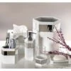 Creative Scents Quilted Mirror White Decorative 6 Piece Bathroom Set