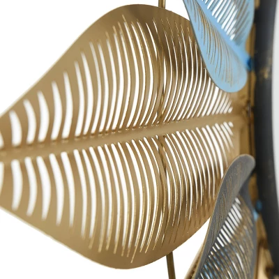 Distressed Metal Leaf Wall Mirror Blue - StyleCraft 4 Distressed Metal Leaf Wall Mirror Blue - StyleCraft - Image 4