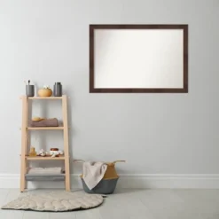 39" X 27" Non-Beveled Wildwood Brown Narrow Bathroom Wall Mirror - Amanti Art -Umbra Home Decor Shop GUEST 179a73ff 60e1 4ee1 a894 9ede62835a83