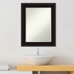 Amanti Art Portico Espresso Petite Bevel Wood Bathroom Wall Mirror 29.5 X 23.5 In. -Umbra Home Decor Shop GUEST 17c5eedf c764 4fd8 8731 a7e07b200f1b