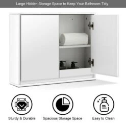Costway Wall Mounted Bathroom Medicine Cabinet Storage Cabinet Double Mirror Door Organizer Shelf White -Umbra Home Decor Shop GUEST 18d54f2c 3aab 4cf6 9946 b800bb0f3c89