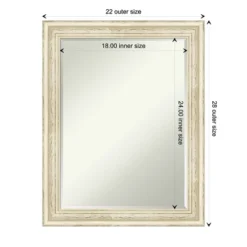 Amanti Art Country White Wash Petite Bevel Wood Bathroom Wall Mirror 28.5 X 22.5 In. -Umbra Home Decor Shop GUEST 18e3125d 05b1 47ff aa47 51e63745849c
