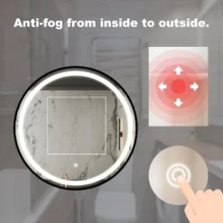 Led Bathroom Mirror, 32 Inch Vanity Mirror With Power And Anti Fog Switch, Metal Frame, Round Dimmable Wall Mounted Makeup Mirror For Home Farmhouse -Umbra Home Decor Shop GUEST 18f1a5a7 e5eb 4e61 aab1 bb4a8d4c10e8