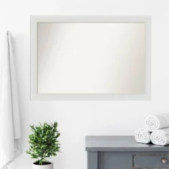 40" X 28" Non-Beveled Flair Narrow Bathroom Wall Mirror Soft White - Amanti Art -Umbra Home Decor Shop GUEST 196d2219 c071 4c3b 855f a7f2a7601c9c