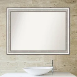 43" X 32" Non-Beveled Salon Silver Bathroom Wall Mirror - Amanti Art -Umbra Home Decor Shop GUEST 19b4cce3 2dff 4592 b6a6 65461fe93fe0