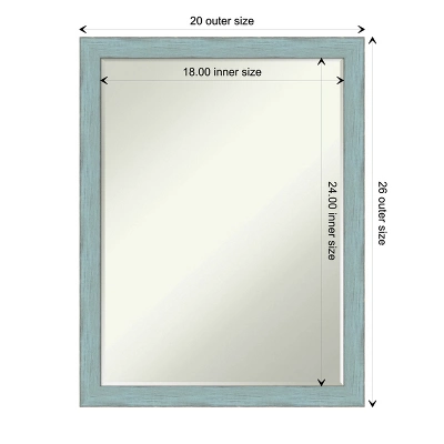 Amanti Art Sky Blue Rustic Petite Bevel Wood Bathroom Wall Mirror 26.25 X 20.25 In. 3 Amanti Art Sky Blue Rustic Petite Bevel Wood Bathroom Wall Mirror 26.25 X 20.25 In. - Image 3