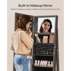 Songmics Mirror Jewelry Cabinet Organizer 360° Rotating Jewelry Armoire Storage Box -Umbra Home Decor Shop GUEST 1b105d94 3d6f 4ef3 80f1 ef3bdbf672c8