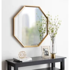 31.5" X 31.5" Calter Large Octagon Framed Wall Mirror Gold - Kate And Laurel -Umbra Home Decor Shop GUEST 1bf86125 ad6e 478c be1e e09dedf89fc9 1