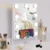 Fenchilin Lighted White Hollywood Makeup Vanity Mirror With 9 Dimmable Bulbs, Wireless Charger, Bluetooth Speaker, Smart Touch, And 10X Magnification
