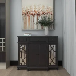 Glam Mirror And Wood Storage Cabinet Black - Olivia & May 30 Glam Mirror And Wood Storage Cabinet Black - Olivia & May -Umbra Home Decor Shop GUEST 1c591e95 21ad 4633 9e5d 3268eca50f45