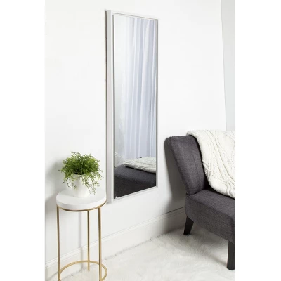 16" X 48" Evans Framed Wall Panel Mirror White - Kate And Laurel 3 16" X 48" Evans Framed Wall Panel Mirror White - Kate And Laurel - Image 3