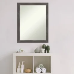 21" X 27" Non-Beveled Woodridge Rustic Gray Wood Bathroom Wall Mirror - Amanti Art -Umbra Home Decor Shop GUEST 1c840cf5 a3a5 406f b138 874ae15523e5