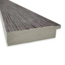 44" X 33" Non-Beveled Pinstripe Plank Gray Bathroom Wall Mirror - Amanti Art