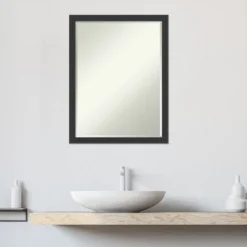 Amanti Art Mezzanotte Black Petite Bevel Wood Bathroom Wall Mirror 26 X 20 In. -Umbra Home Decor Shop GUEST 1c9ae1cb 389d 41e1 92b1 a2110e482827
