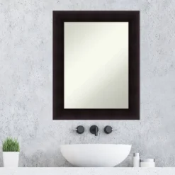 24" X 30" Non-Beveled Portico Espresso Wood Bathroom Wall Mirror - Amanti Art -Umbra Home Decor Shop GUEST 1ce2c1d8 41f0 43cf a828 24dac6e78833