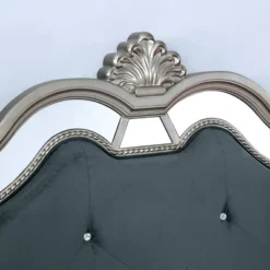 California King Divito Traditional Mirror Trim Bed Silver - HOMES: Inside + Out -Umbra Home Decor Shop GUEST 1ce4ec0d 7cb4 472c 9fae 460f6aa6ff0c