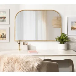 36" X 24" Caskill Framed Arch Wall Mirror Gold - Kate & Laurel All Things Decor -Umbra Home Decor Shop GUEST 1cef1350 2830 402d aecb 131e4a87b9d2