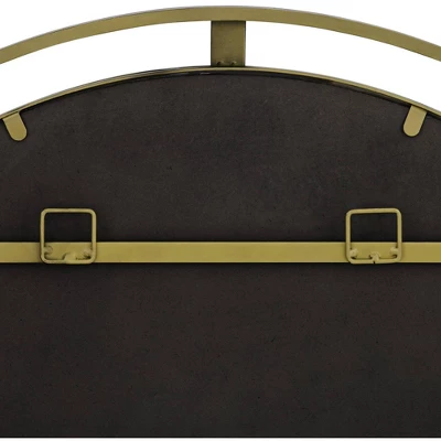 Uttermost Crest Round Vanity Decorative Wall Mirror Rustic Distressed Bronze Antiqued Gold Metal Frame 34" Wide For Bathroom Bedroom Living Room House 3 Uttermost Crest Round Vanity Decorative Wall Mirror Rustic Distressed Bronze Antiqued Gold Metal Frame 34" Wide For Bathroom Bedroom Living Room House - Image 3