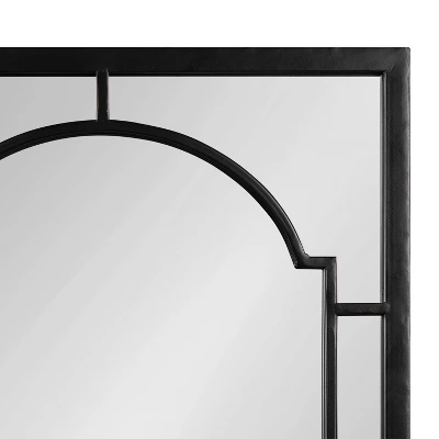 20" X 32" Lyla Metal Framed Arch Decorative Wall Mirror Black - Kate & Laurel All Things Decor 2 20" X 32" Lyla Metal Framed Arch Decorative Wall Mirror Black - Kate & Laurel All Things Decor - Image 2