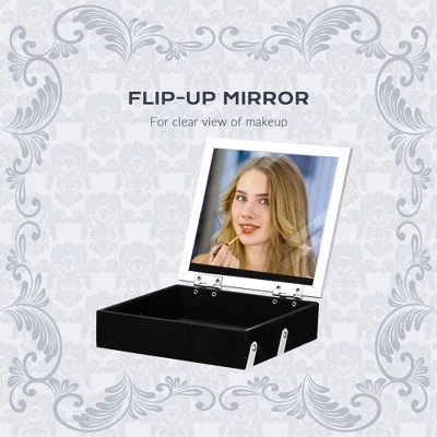 Byootique Makeup Train Case Cosmetic Organizer W/ Mirror Artist 6 Byootique Makeup Train Case Cosmetic Organizer W/ Mirror Artist - Image 6